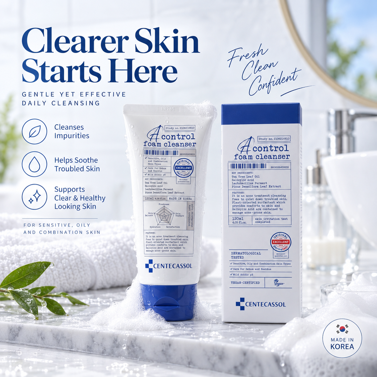 Centecassol A-Control Foam Cleanser 120ml