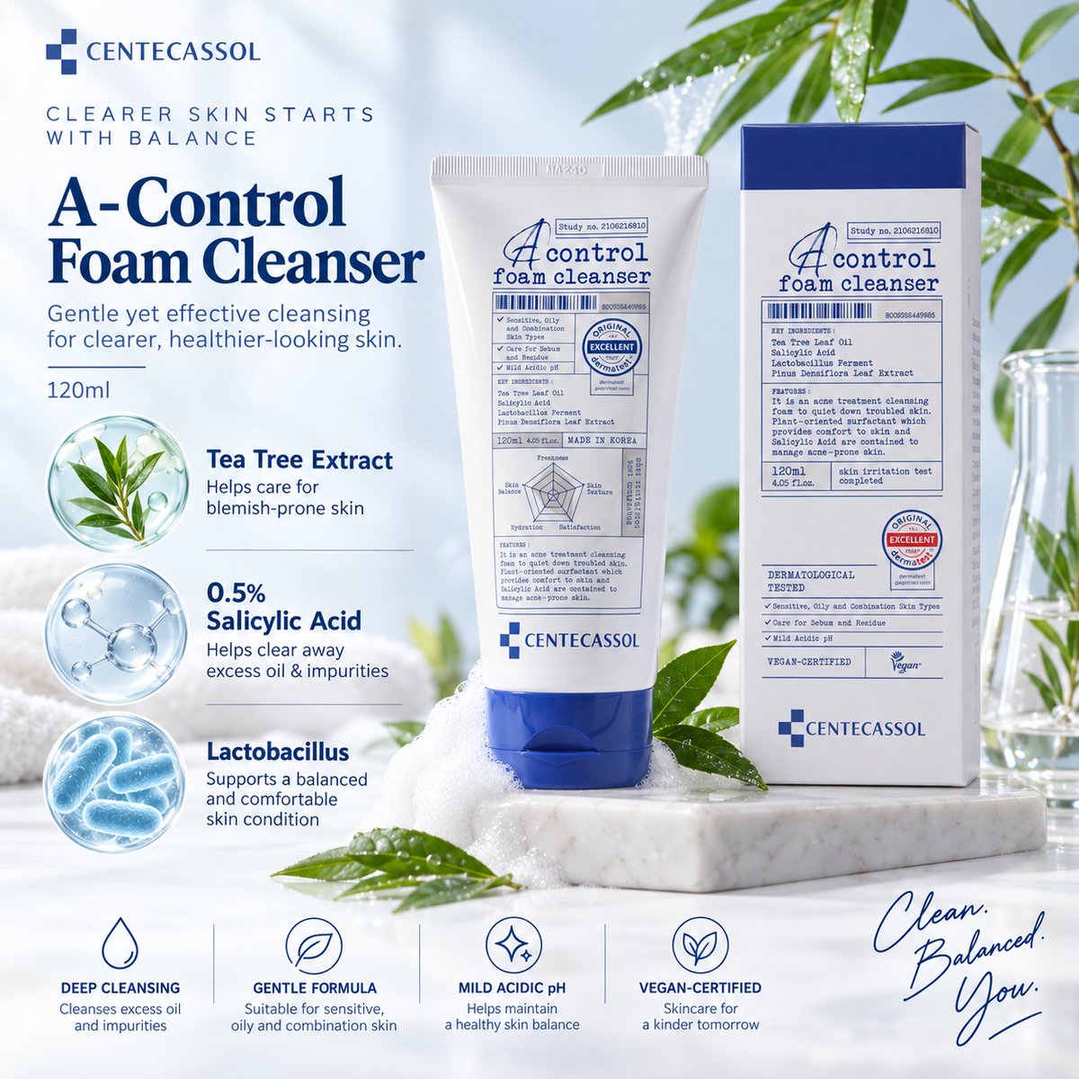 Centecassol A-Control Foam Cleanser 120ml